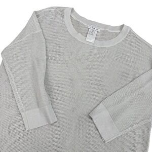 NEW Tribal White Metallic Knit Mesh Long Sleeve Tunic Sweater TG/XL $73